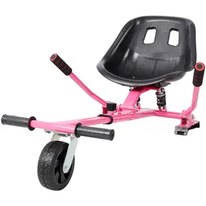 Ride-On Go-Kart Scooter Seat Attachment, Heavy-Duty Dual Shock Absorber, Sturdy Adjustable Off-Road Frame, Fits 6.5" 8" 10" Models, Pink/Black Family Fun Cart (Hoverboard Not Included), Ride-On Go-Kart Scooters