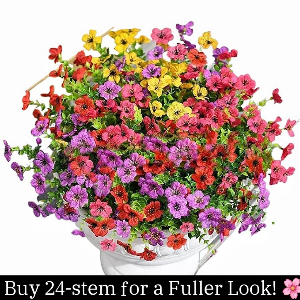 Artificial Flowers, Artificial Plants, 12 pcs/set, UV Resistant Realistic Textures, Spring/Summer Decoration Home Garden Outdoor Decorative Flowers SummerVibes