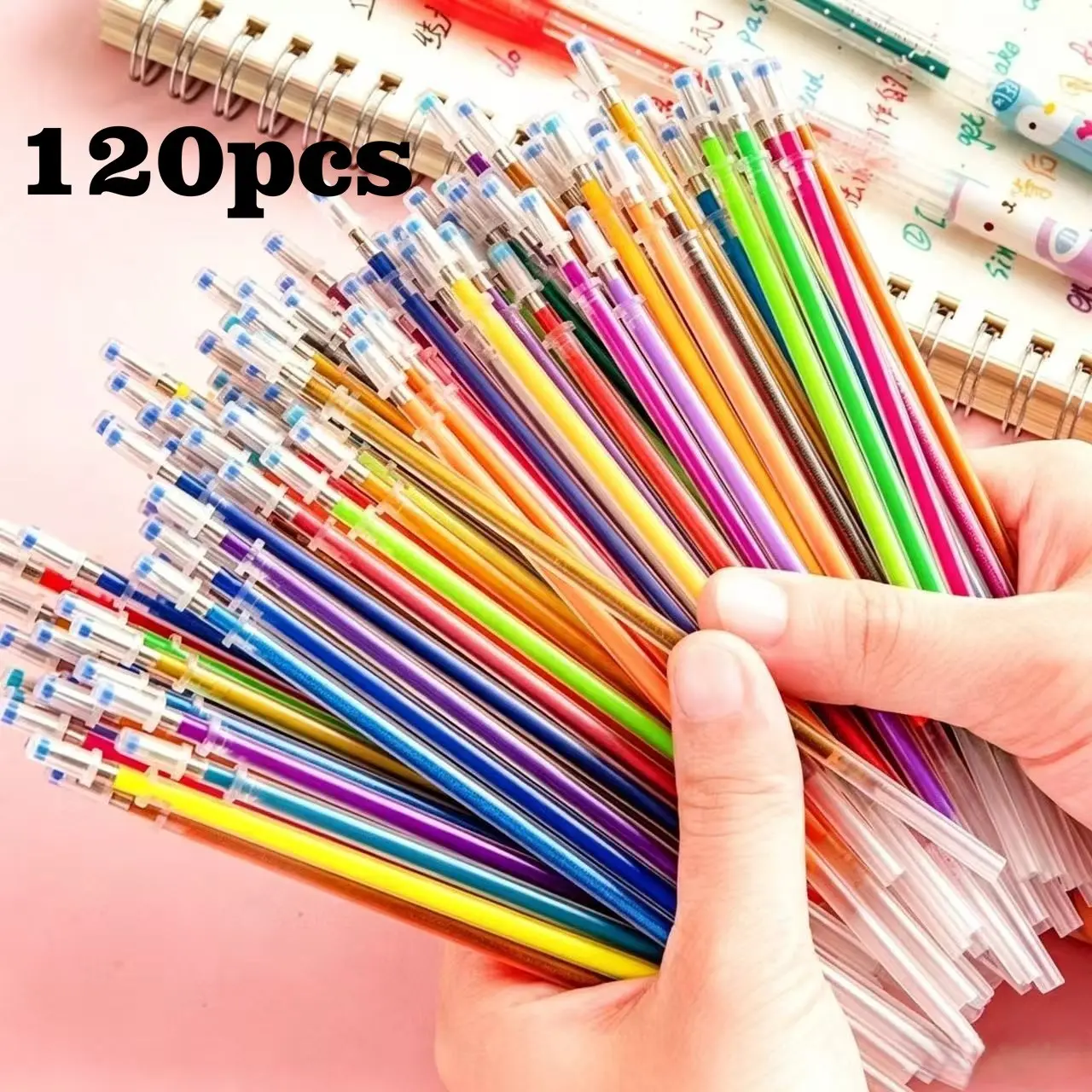 120 Colors Gel Pen Refill Set, Vibrant Colorful Ink Cartridges for Office, Art, Handwork, Writing, Universal Gel Ink Refills, Back-To-School Supplies