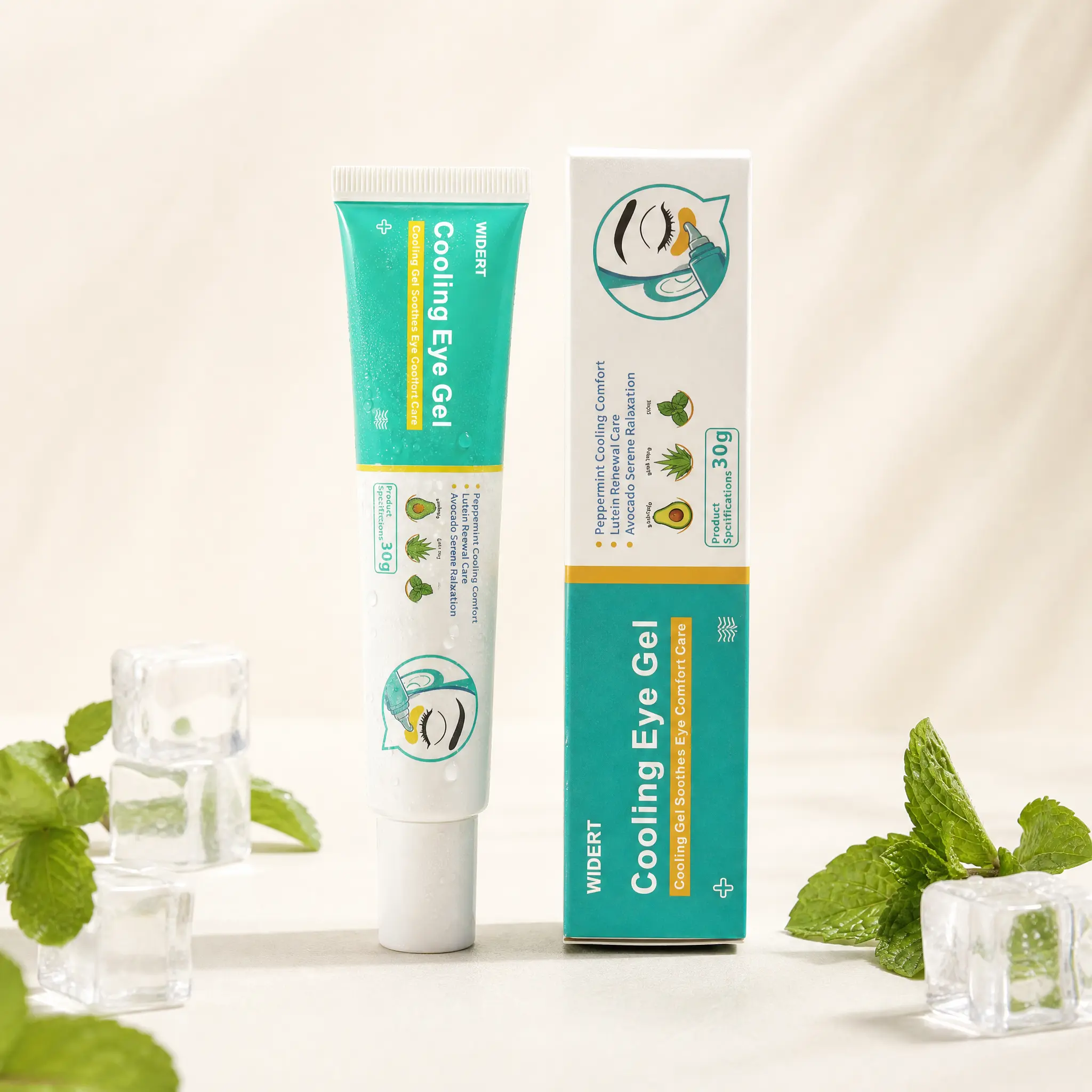 WIDERT Cooling Eye Gel – Lutein, Avocado Butter & Peppermint Leaf Oil for Cooling Eye Blurry Vision Care, Puffiness & Daily Eye Refresh night use