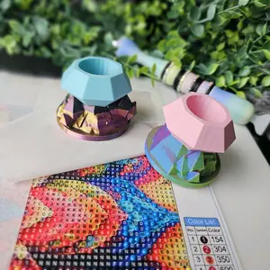 Diamond Painting Cover Minders Double Magnet Cover Keeper - Artistic Design with Roses and Abstract Shapes for Your Craft Project