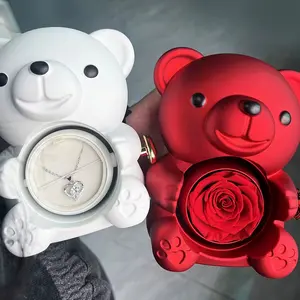 Eternal Rose Teddy Bear Jewelry Box