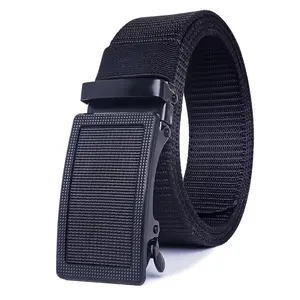 Men’s Nylon Webbing Automatic-Locking Belt - Adaptable-Fit, Anti-Loosening, Durable Casual Automatic Belt with Adjustable Textured Buckle, Ideal Gift for Valentine’s Day, Father’s Day, Adaptable-Fit Men's Belts, Anti-Loosening Men's Belts
