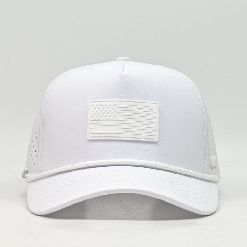 Curves and Clubs Whiteout American Flag Rope Hat - Classic Rope Accent, Breathable Mesh Back, Adjustable Snapback Closure, Versatile Golf Accessory USA Flag Golf Hat
