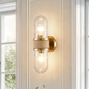 Zora 2-Light Gold Wall Sconce | Modern Luxury Wall Lighting for Bathroom & Bedroom