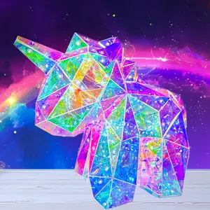 LED Unicorn Night Light - Illuminated & Multichrome Novelty Lighting for Girls, Premium Bedside Lamp, Unique Teen Gift, Spring Summer Room Decor, Illuminated Novelty Lighting