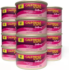 California Scents Spillproof Car Air Freshener, Coronado Cherry, 12 Packs