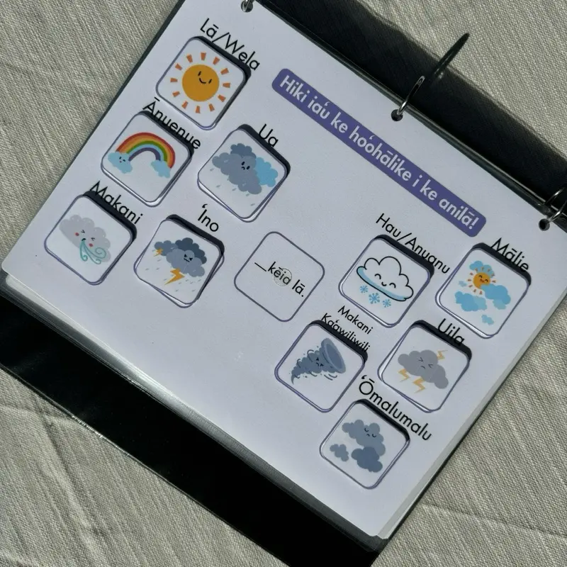 Anilā Page - Weather in Hawaiian Language (Single Matching Page for Interactive Learning)