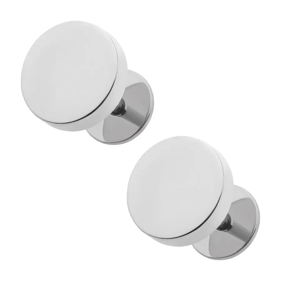 Comfy Earrings Stainless Circles 316L Surgical Grade Stainless Steel 8mm Diameter Screw-On Earrings for Comfortable Everyday Wear