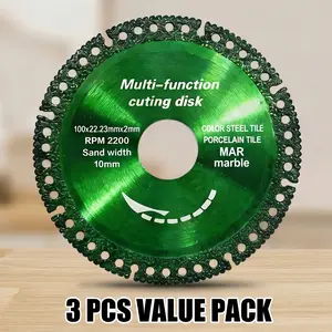4.5 Inch Angle Grinder Cutting Discs（3 Pcs）, 100x22.23x2mm, suitable for metal, rebar, tiles, marble and more, excellent cutting performance and long service life