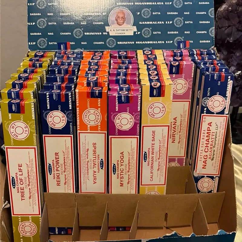 Satya Nag Champa Incense Sticks – Hand Rolled in India. 12 incense sticks in each pack