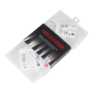 Piano Note Stickers Keyboard Keys Silicone Colorful Removable PVC Box Pack, Universal Piano Key Labels, Easy to Apply and Remove