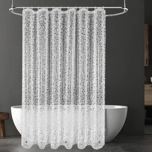 1pc 3D Transparent Shower Curtain Liner with Magnets, Durable PEVA Bathroom Divider with Rustproof Metal Grommets & Magnetic Bottom, Plastic Hooks Included Home Decor Bathtub Accessories Hanging Bathroom Accessory
