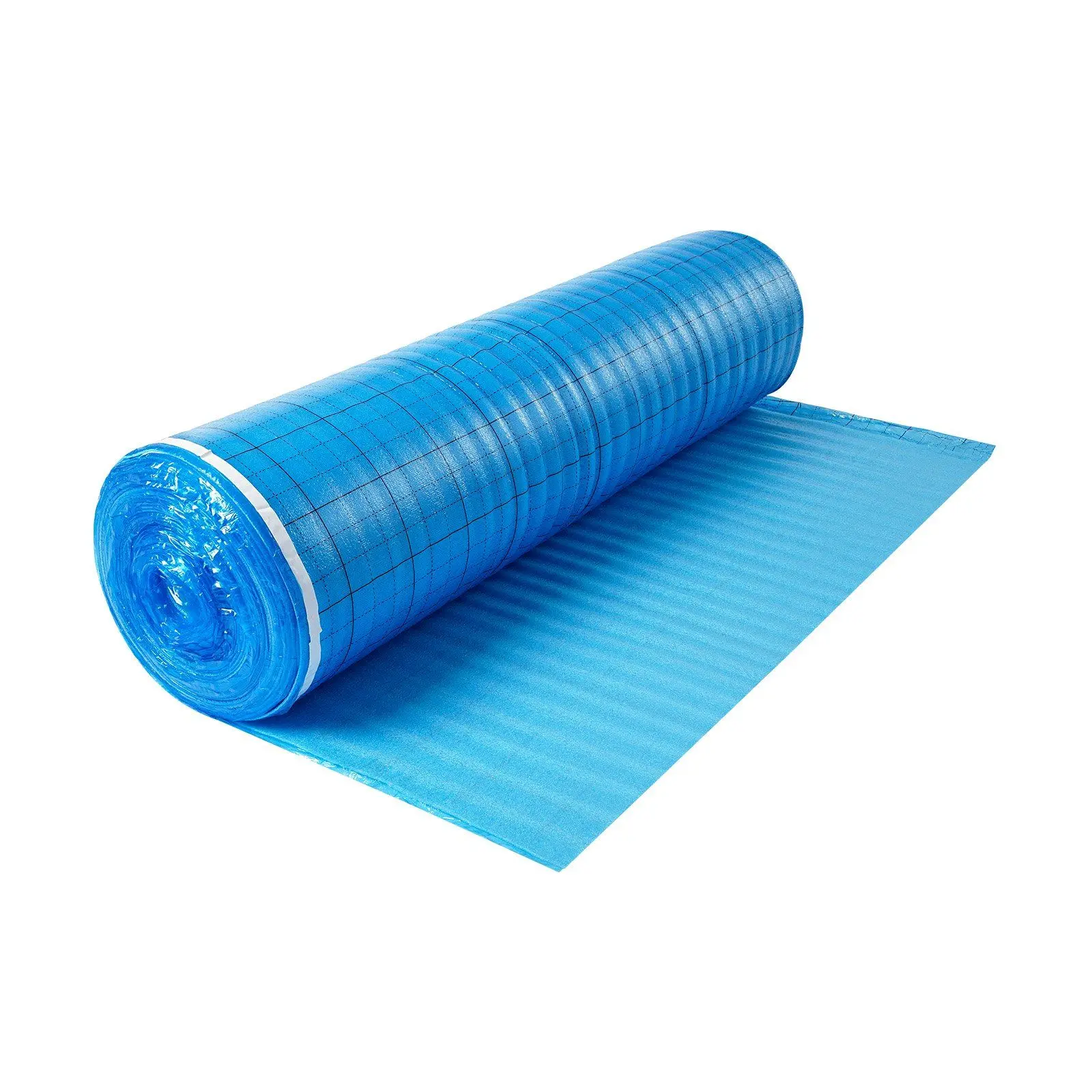 VEVOR Residential 3-in-1 EPE Foam Floor Underlayment, 200 sq ft 3mm Blue Vapor Barrier, Soundproof Cushioning, Avoids Floor Deformation, Exceptional Durability for Living Rooms, Soundproofing a Bedroom