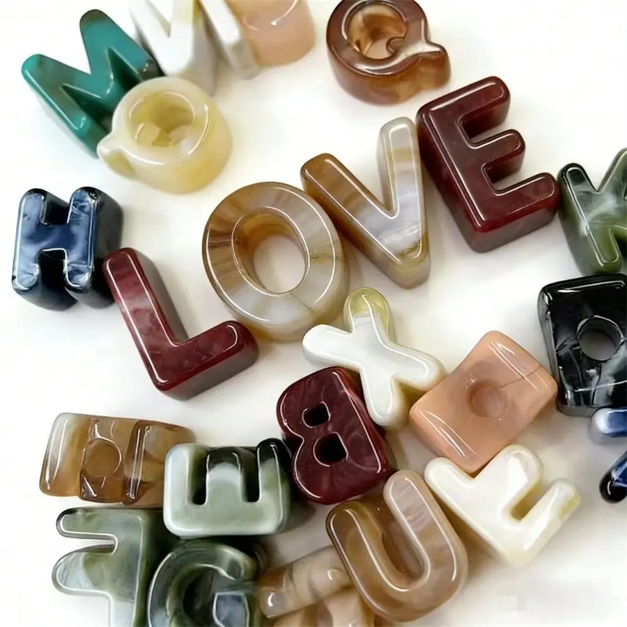 10pcs Acrylic Letter Beads, 26 Letters Mixed Colors, Handmade Jewelry Materials, Craft Supplies, Beading Making, Room Decoration, Decorative Beads, Necklaces, Bracelets, Earrings, Beading Accessories