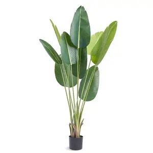 5 FT Tall Artificial Birds of Paradise Tree, PE Material Faux Tree with Anti-Tip Base, Low-Maintenance Lifelike Artificial Plants for Home Office Indoor/Outdoor Decor