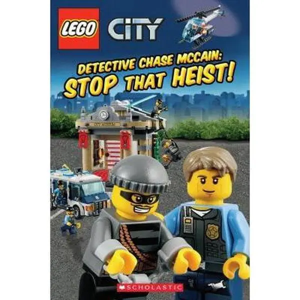 Used LEGO® CITY Detective Chase McCain: Stop That Heist! Storybook - Trey King, Paperback, Blue Diamond Themed, Kids' Educational School/Office Stationery Supply, SWAT Team Content, 0.18 lb