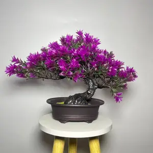 Large High-End Artificial Rose and Pine Bonsai, Realistic Fake Plants for Home Decor, Ideal for Various Occasions