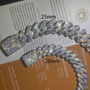 Custom 25MM Sterling Silver Hip Hop  Cuban Link Chain Thick Miami  Cuban Necklace For Men