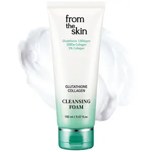 FROM THE SKIN Glutathione Collagen Cleansing Foam - Korean Face Wash, Gentle Facial Cleanser Pore-Clarifying Detox, Hydrates and Revitalizes, For Oily & Dry Skin, Skin-Irritation Formula, 5.3oz.