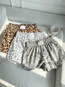 Women's Vintage Camouflage and Leopard Print Shorts, Casual Loose-Fit Breathable Summer Gym Shorts, Daily Wear Women's Shorts