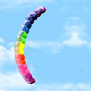 Rainbow Parachute Kite with String Handle, Soft Stunt Kite with Flying Tools, Power Training Kite for Sports & Beach, Ideal for Adults
