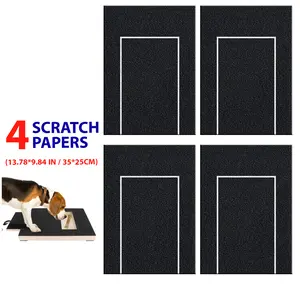 Premier 4 PCS Self-Adhesive Sandpaper 13.78x9.84 inch 80 Grit Replacement Sheets for Dog Nail Scratch Board with Treat Box Safe Effective Nail Filing Pet Supplies - Paw Trimmer