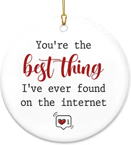 Couple Gifts for Men, Women - Christmas Ornaments 2024, Anniversary, Birthday Gifts for Him, Her, Long Distance Relationship Gifts for Couples - Christmas Decorations Ceramic Ornaments