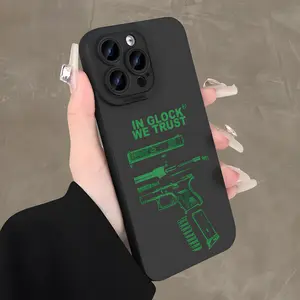 In Glock We Trust for iPhone Case, Retro Green Pattern, Full Design Suitable for All for iPhone Models 11 to 16 Pro Max Plus, Unique Phone Accessories and Protective Case