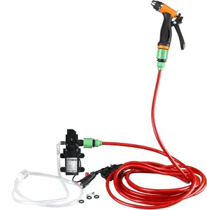 12V Electric Washer Pump Kit with 23.6' PVC Hose & Switch, Portable High-Pressure Washer for RV, Marine, Home, Garden, Vehicles