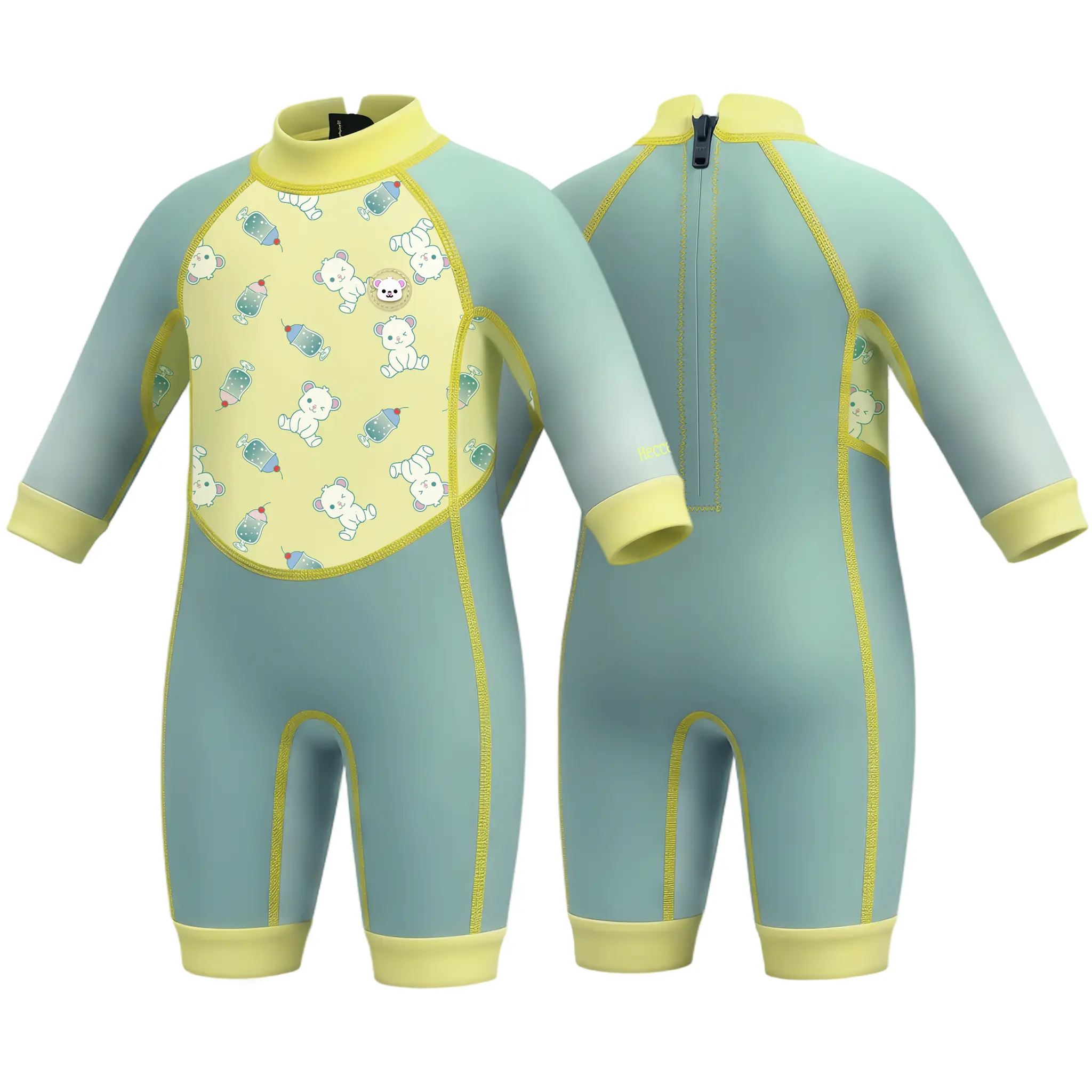 Heccei Baby Thermal Neoprene Wetsuit - Toddler 1-Piece Swimwear with UPF 50+ Sun Protection for Boys & Girls, Pool Beach Water Play