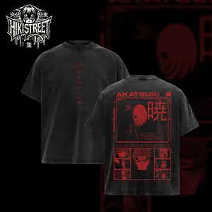 [HIKISTREET] Retro Vintage Akatsuki Acid Washed T-Shirt, Vintage Washed Akatsuki Tee, Akatsuki Graphic, Aesthetic Anime Clothing
