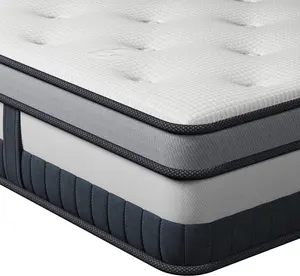 Vesgantti Innerspring Hybrid Mattress–Memory Foam & Pocket Spring, Ergonomic Design, Medium Firm,Twin/Full/Queen/King/California King, Box Top Series