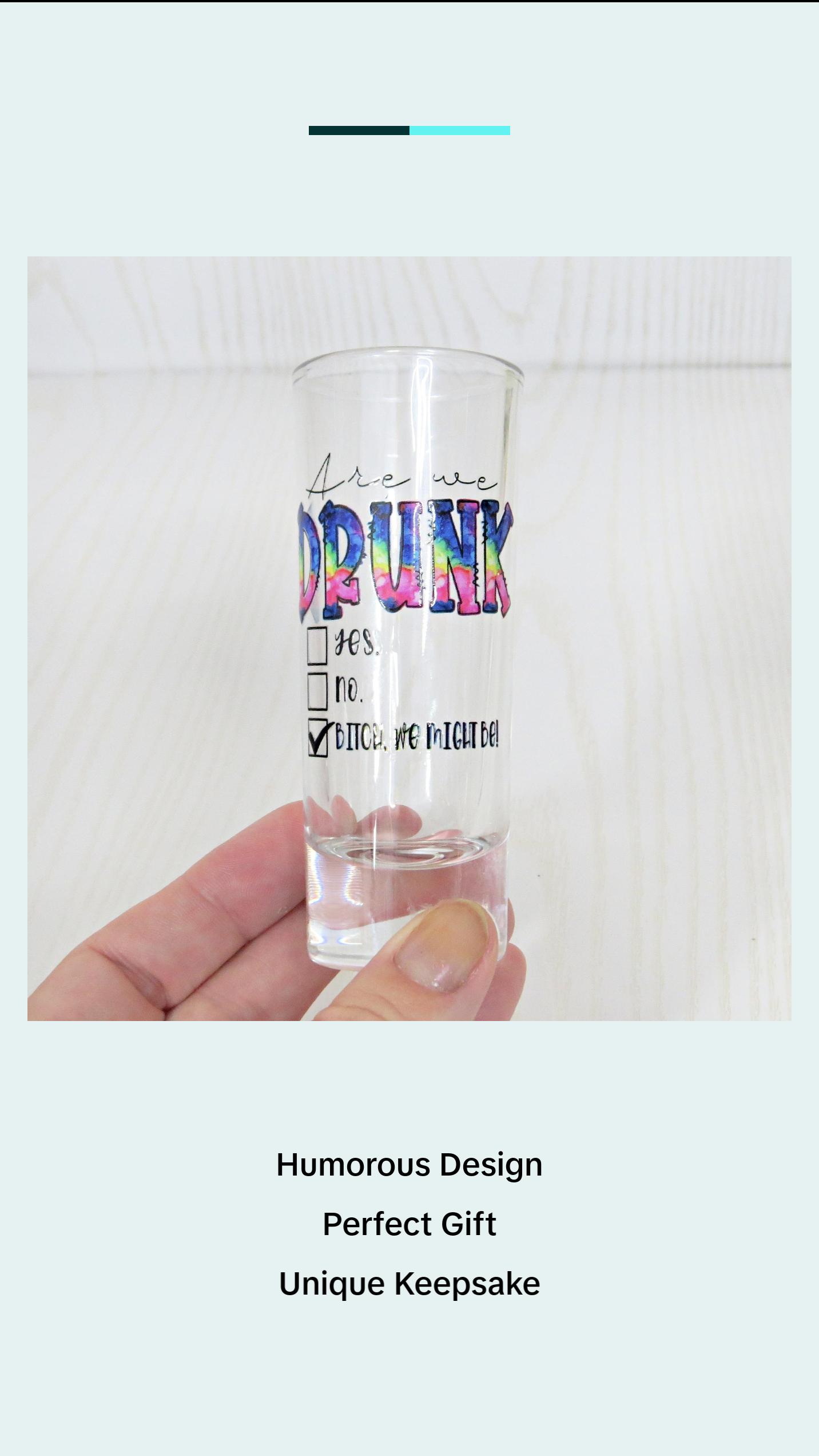 "Are We Drunk We Might Be" 2 oz Shot Glass - Funny Inappropriate Drinking Gift for Adults - Kitchen Drinkware Accessory