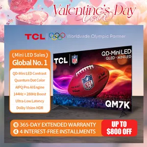 TCL QM7K Series | Mini LED QLED 4K HDR | QM7K(55",65",75",85",98"), 2025 Model | 120HZ-144HZ Anti Reflective Screen Smart Google TV Dolby Atmos Onkyo Audio | Voice Remote Alexa Gaming Streaming Television