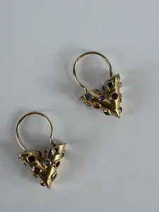 Pre-owned Lous Vuitton Multi Stone Gold Plated Earrings
