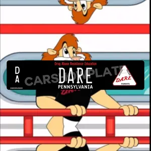 CarShowPlate Pennsylvania D.A.R.E. Euro License Plate - DARE To Resist -  Custom US Style European License Plate