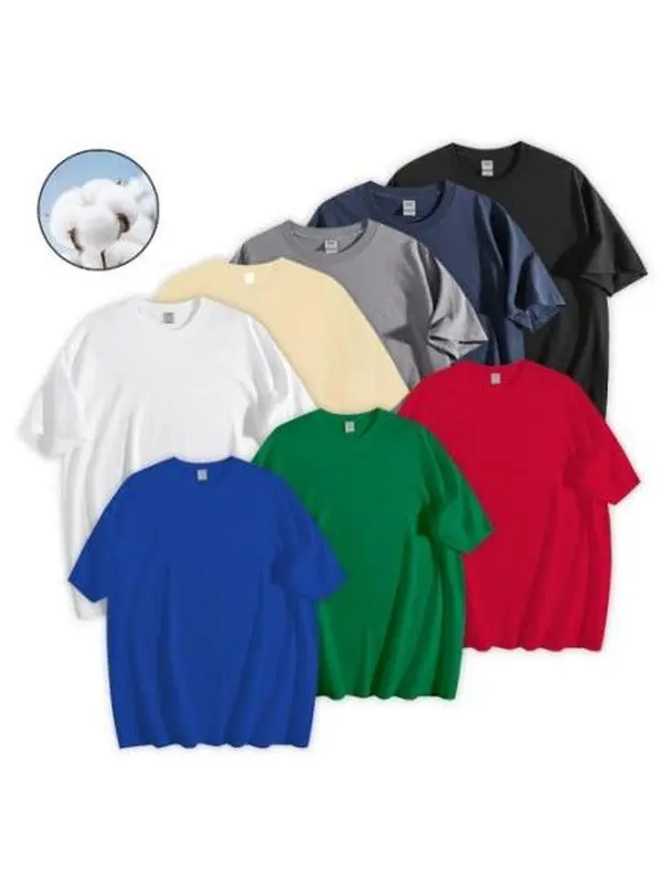 Women's T-Shirts 4-Pack, Solid Heavyweight Cotton Crewneck with a Relaxed Fit, Durable Short-Sleeve Everyday Essentials (Black, White, Gray, Navy), 2X White