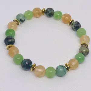 Citrine, African Turquoise, Green Aventurine Bracelet