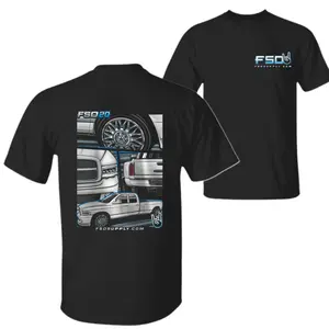 Diesel Truck T-Shirt, FSD 20 White Pickup Truck Wheel Headlight Tailgate Detail Graphic T-Shirt, Truck Enthusiast T-Shirt, Gift for Truck Lovers & Car Guys