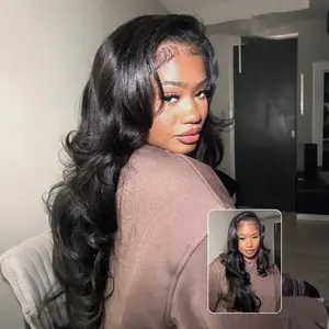 [New Arrival] BGMgirl Half Wig Pre Styled Butterfly Cut Layered 250% Density Wear Go Yaki Straight Body Human Hair Wigs With Drawstring Wear Go Glueless Human Hair Wigs
