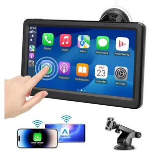 Wireless CarPlay Screen with Rear Camera, 7" HD Touch Screen Portable Car Stereo for Carplay & Android Auto, Pantalla para Carros with Bluetooth, AUX, FM Transmitter, Voice Control