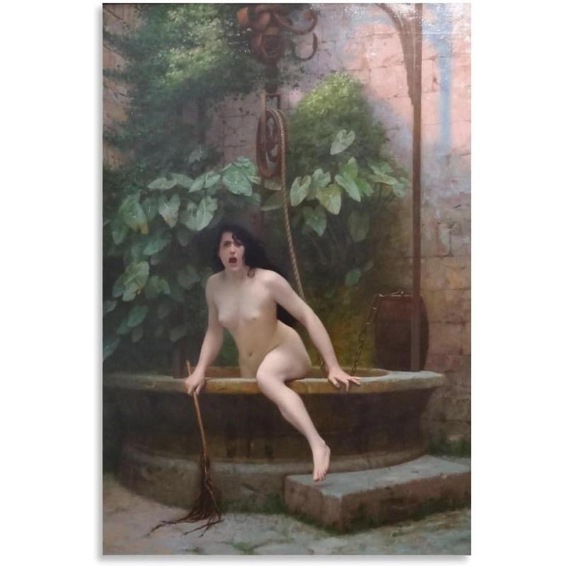 LUDU Vintage Printed Poster by Jean-Leon Gerome Truth Coming Out of Her Well Canvas Wall Art Poster Decorative Bedroom Modern Home Print Picture Artworks Posters 16x24inch(40x60cm)
