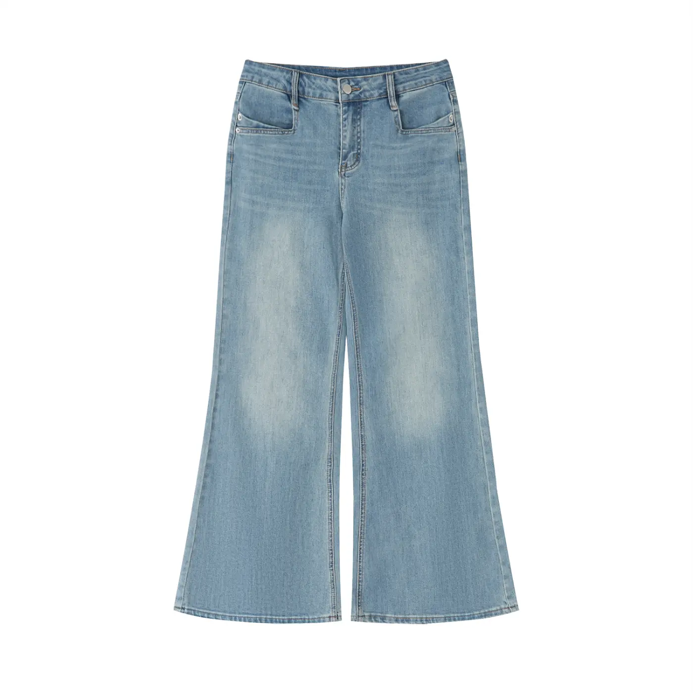 Vintage Washed Flared Leg Jeans