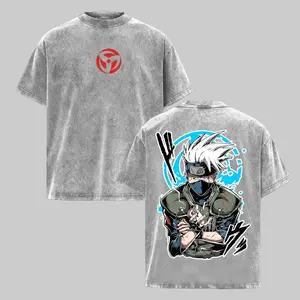 Naruto Ninja Anime T-shirt Kakashi Double Mangekyou Sharingan Graphic Tee, Vintage Oversized Unisex Streetwear, Manga Gifts for Him Her Casual Loose Basic Casual Printed trendy t-shirts，graphic streetwear t-shirtgift symbol t-shirt invincible shirt