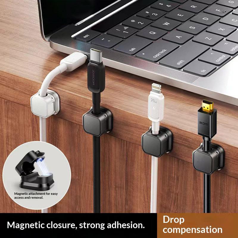 Magnetic Cable Clips, Cable Management Clips, Adhesive Phone Charger Keeper, Wire Holder for Nightstand/Wall/Car, Home Office Desk Accessories Decor Essentials