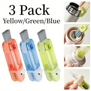 3 in 1 Multipurpose Bottle Gap Cleaner Brush,3 Pack Cup Cover Cleaning Brush,Cup Crevice Cleaning Tools,Water Bottle Cleaner Brush,Home Kitchen Cleaning Tools - Home Improvement.