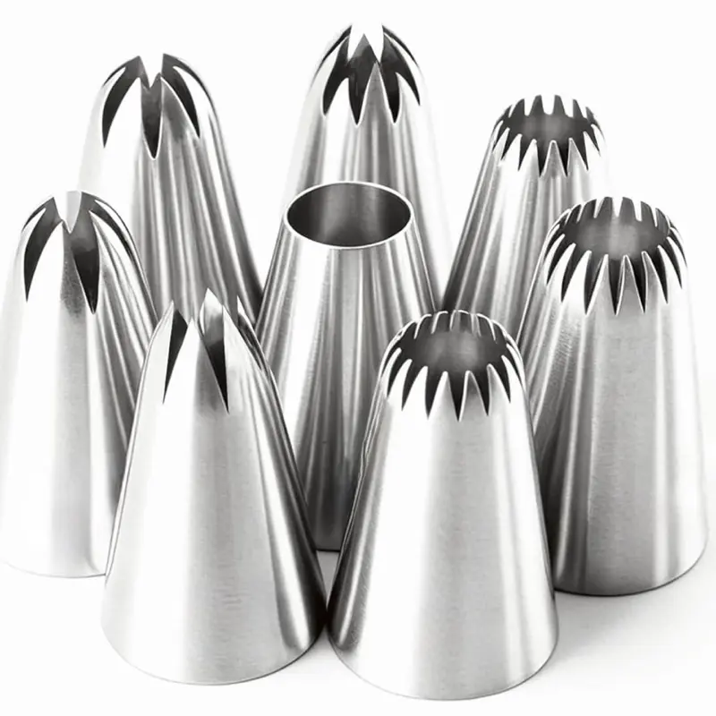 Large Piping Set for Baking, Reusable Stainless Steel Pastry Decorating Tools with Multiple Nozzles