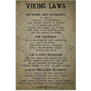 Aluminum Viking Laws Vertical Poster Wall Decor Gift For Birthday Christmas Valentine Mother Day Father 8x12 Inch No Frame