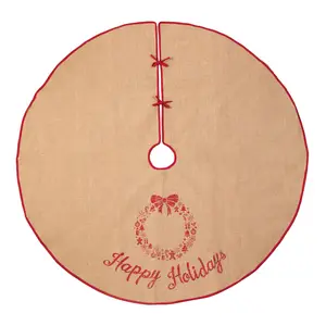 54" Vintage Embroidered Christmas Tree Skirt by Valerie